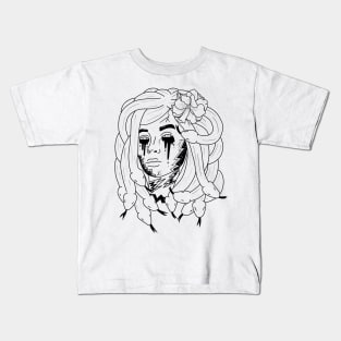 Medusa line art | sketch | tattoo Kids T-Shirt